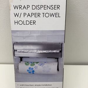 🔥3 in 1 home basics wrap dispenser paper towel holder New